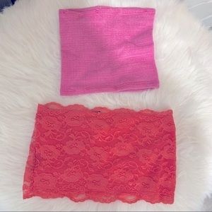 Pink lace crop top bundle 💓💓